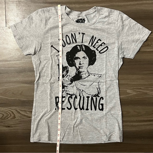 Star Wars T-Shirt Women's Medium Fitted Princess Leia in Gray with Black - Picture 4 of 5